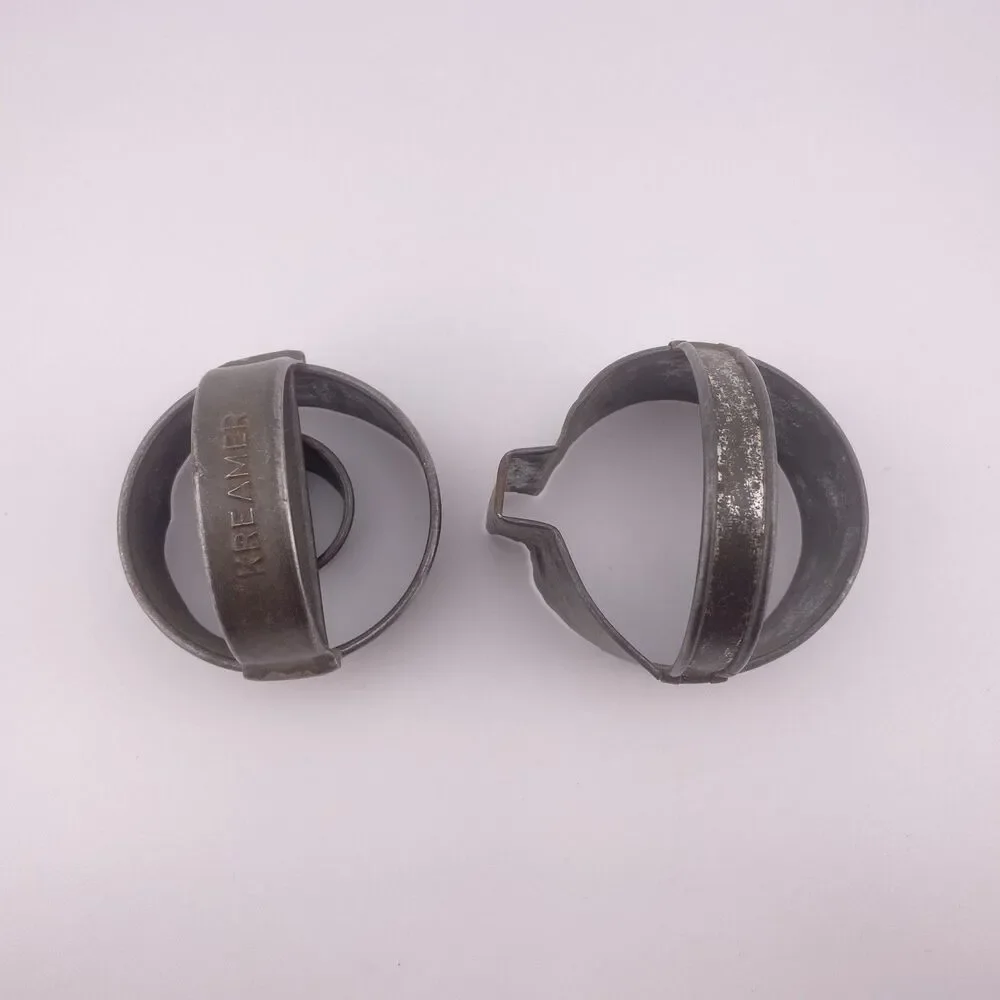 Lot of 2 Vintage Handled Cookie Biscuit Cutters Round Doughnut, And Pumpkin